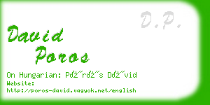 david poros business card